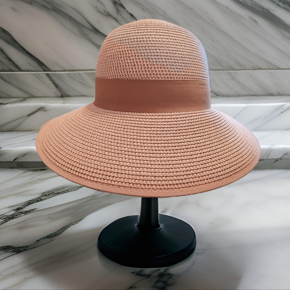NEW Ladies Magid Hats Packable Sun Hat with Ribbon Detail; UPF 50+ - Natural